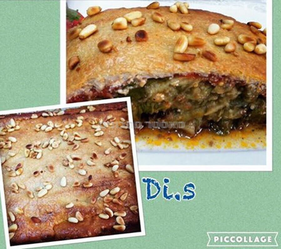 סינייה -שכבות של בשר טחון חציל קלוי ,רוטב עגבניות וטחינה