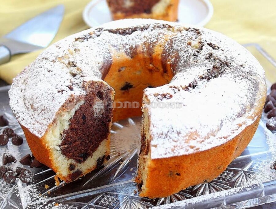 עוגת שיש בחושה עם שוקולד צ'יפס