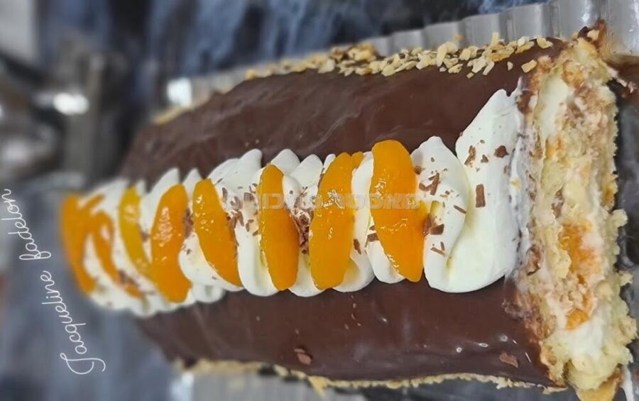 ן להכנת עוגת רולדה במילוי גבינת שמנת ומשמש🍑 בציפוי גנאש שוקולד