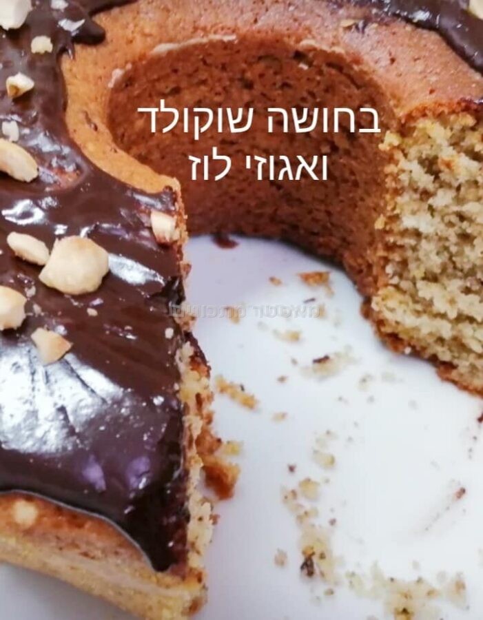 עוגת שוקולד ואגוזי לוז בחושה ב 5 דקות
