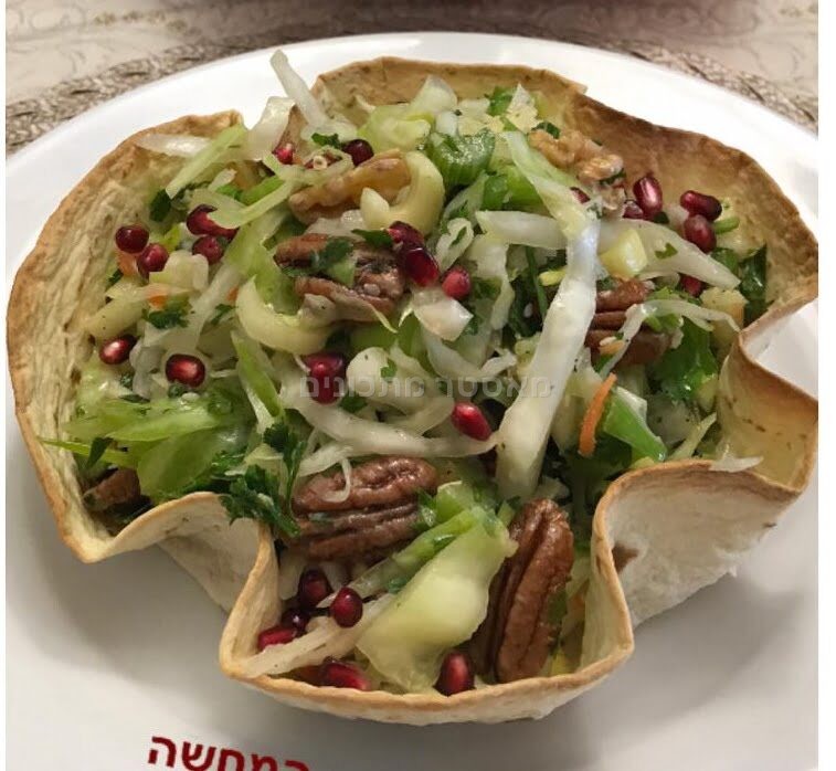 סלט ירוק עשיר לראש השנה🍎 תפוח אגוזים פקאן חמוץ מתוק חריף