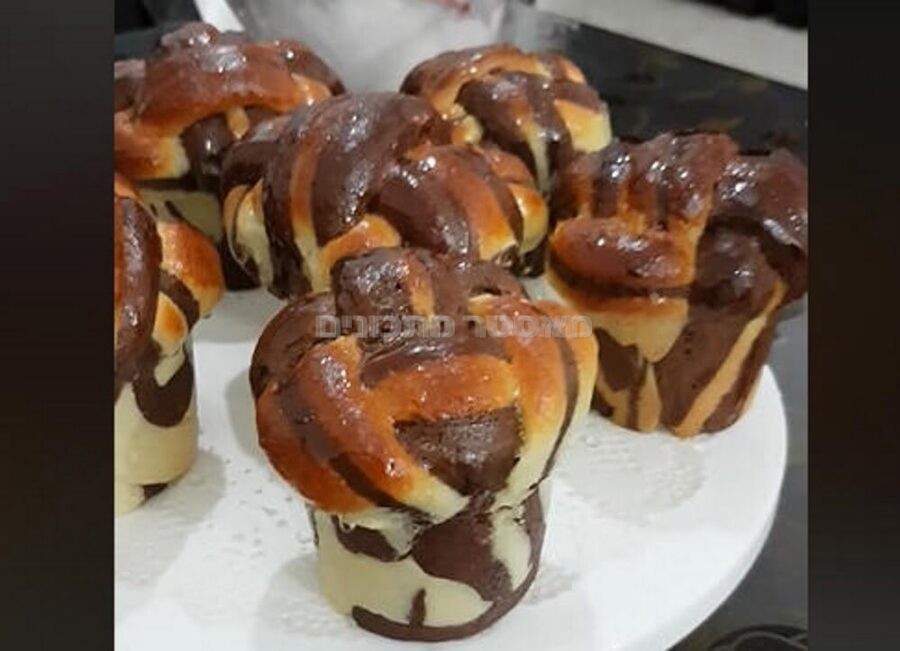 בריוש שמרים פטריות בשני גוונים