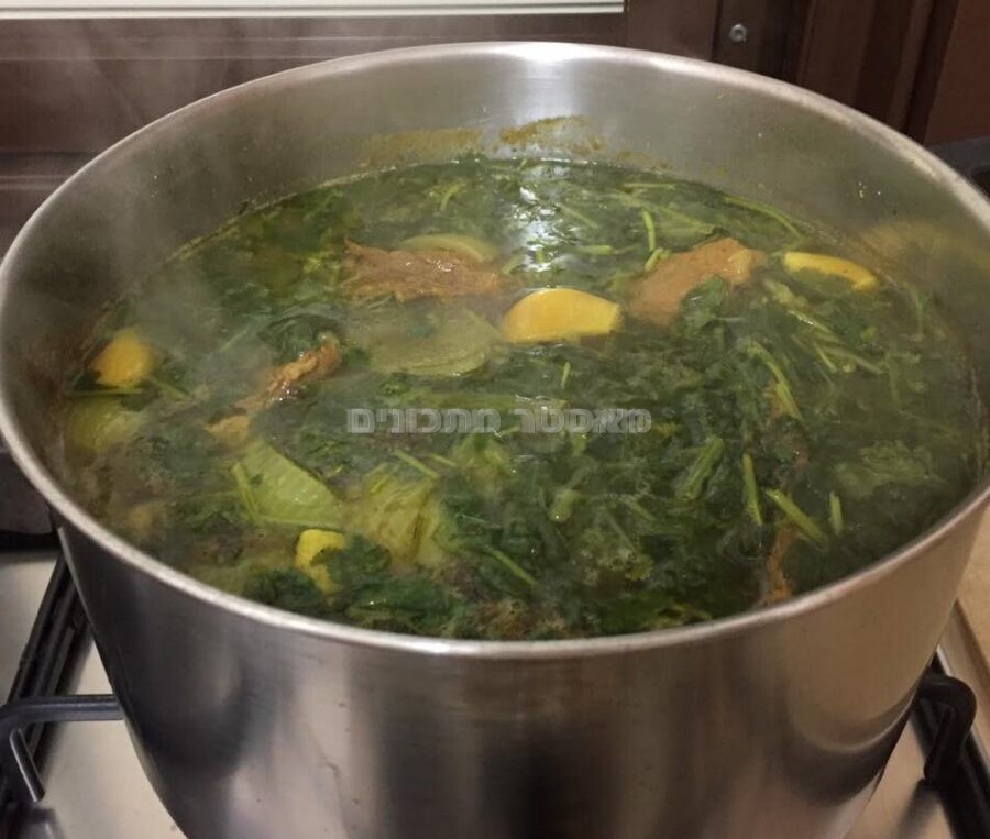 מרק בשר עם חומוס 🍵