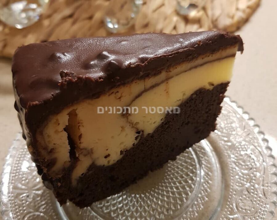 עוגת גבינה ושוקולד גבוהה ומושקעת