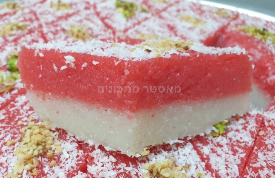 עוגת סולת 2 צבעים ללא אפיה ב..10 דקות הכנה