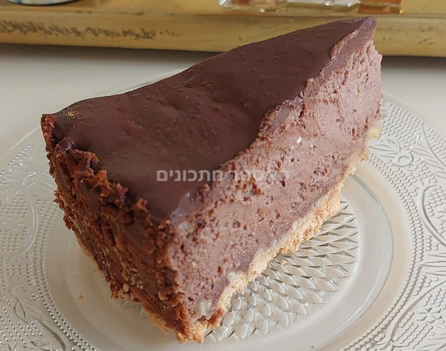 עוגת גבינה שוקולד אפויה במרקם של מוס