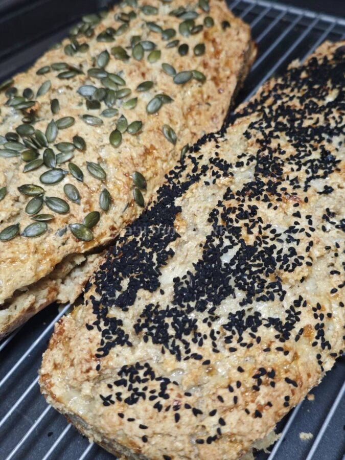 לחם שיבולת שועל עם קוט'ג ללא סוכר וללא שמן והכי חשוב ללא גלוטן