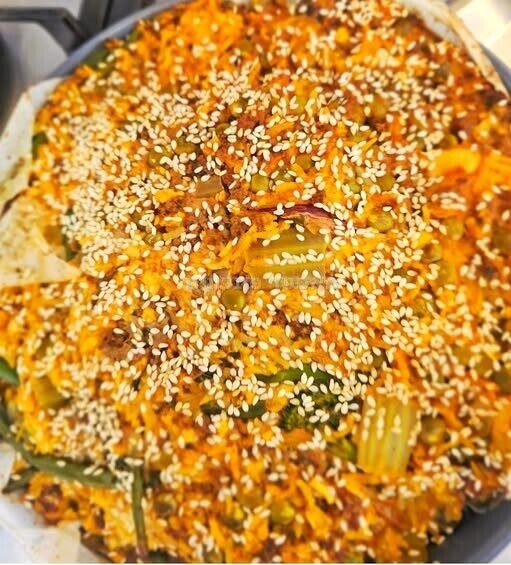 פשטידת אורז, בשר טחון וברוקולי