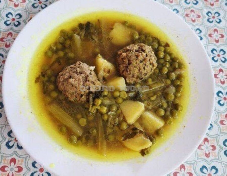 כדורי בשר בקר עם אפונה ועוד…!! 🥕🫛🫛🧄🧅