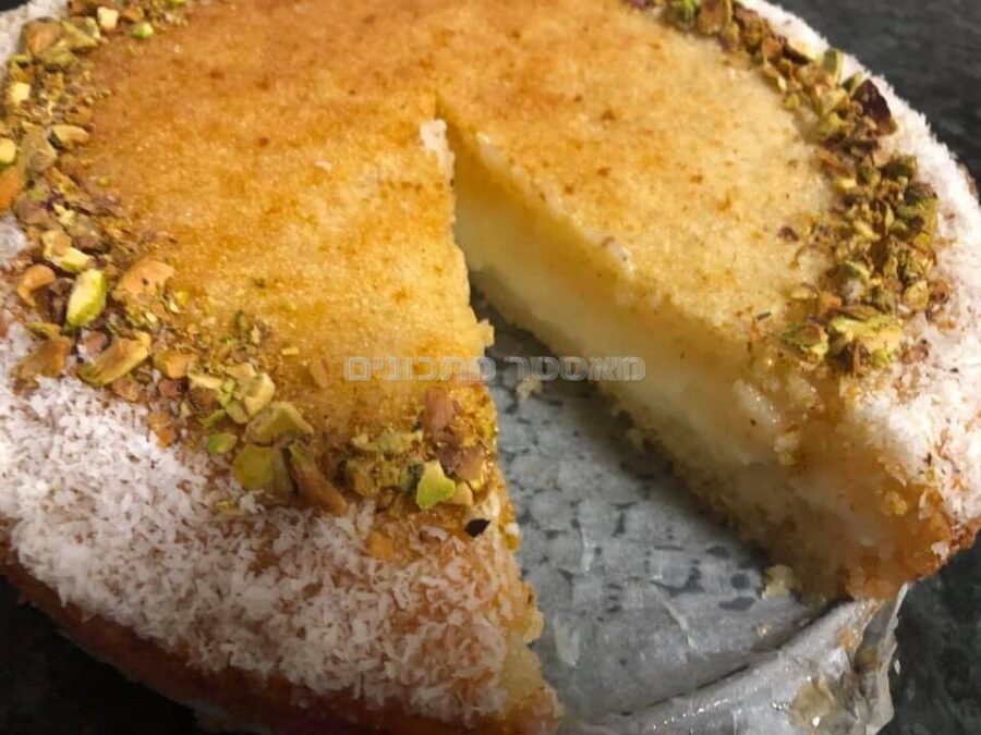 עוגת בסבוסה במילוי מלבי