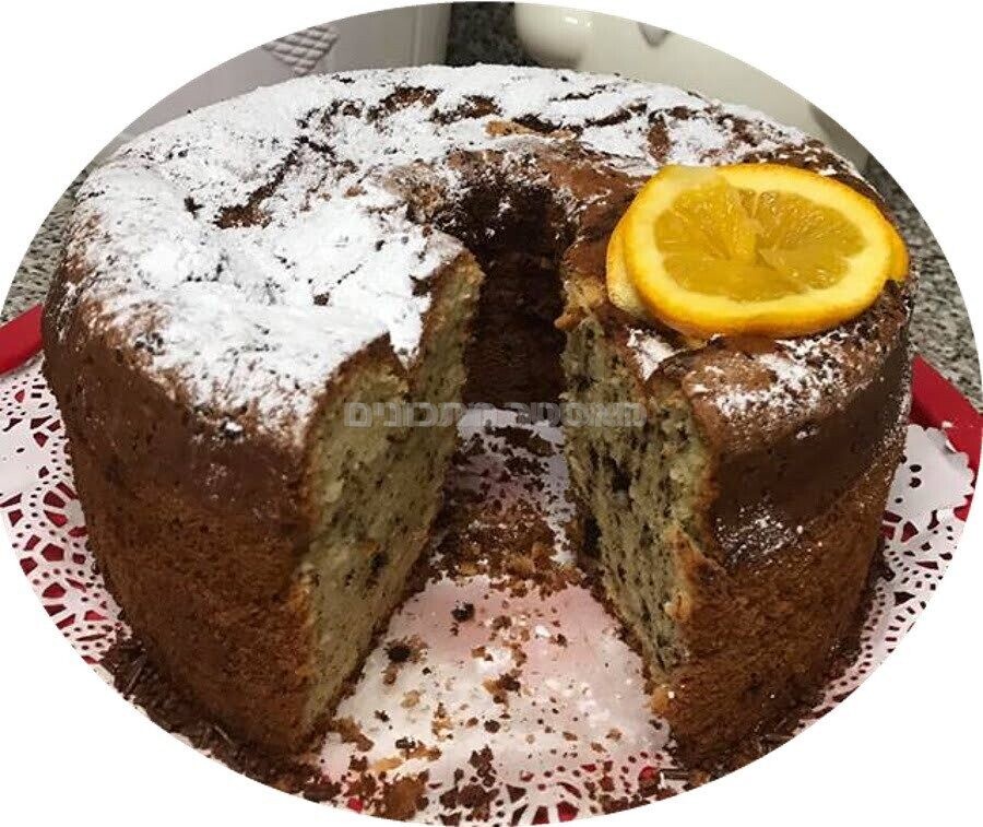 עוגת תפוזים גבוה עם שוקולד צ׳יפס