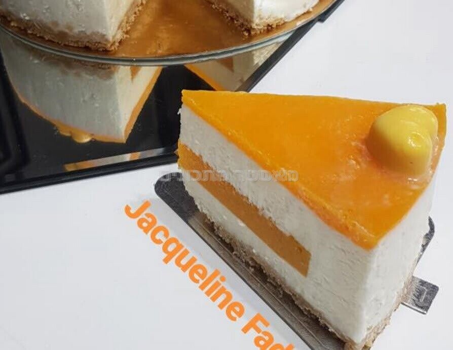 ן להכנת עוגת מוס גבינה במילוי וציפוי מנגו
