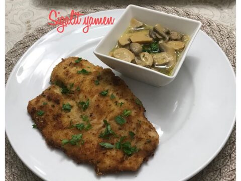 דג פילה מטוגן, כמו פעם ‏.בתוספת רוטב ‏פטריות_מתכון של סיגלית ימין