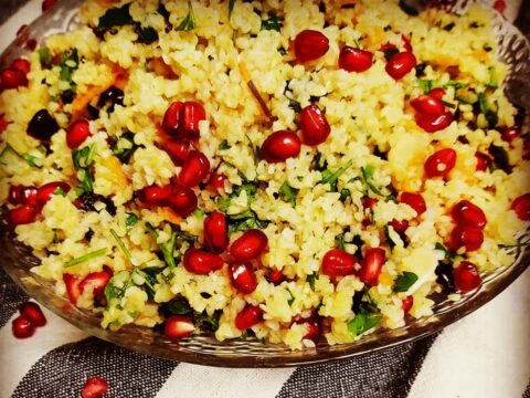 סלט בורגול לשבת וחג 🥘 בתוספת רימון_מתכון של גיטה סלע