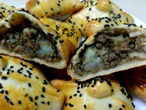 מאפה במילוי בשר ותפוחי אדמה ❤ בצק ללא שמרים ❤_מתכון של ירדנה ג'נאח
