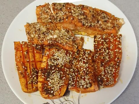 סלמון ובטטה בתנור