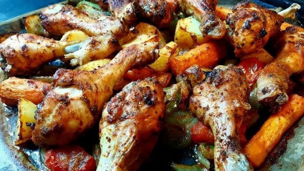 🍗 שוקי עוף בתנור עם ירקות וסילאן _מתכון של ברכה זולינג – מאסטר מתכונים